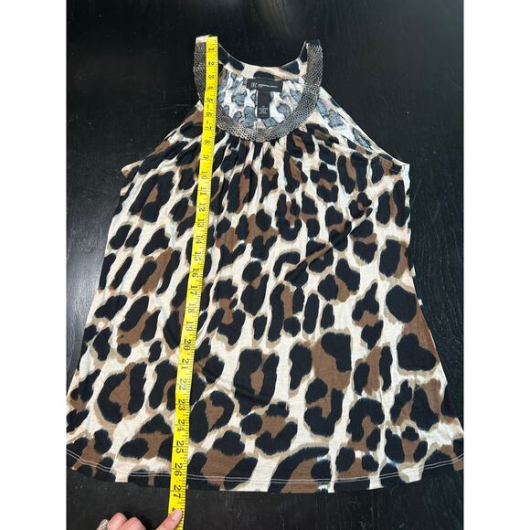 INC Brand- Y2K- beaded neck- tank top- cheetah print- sleeveless- animal print - Picture 4 of 5